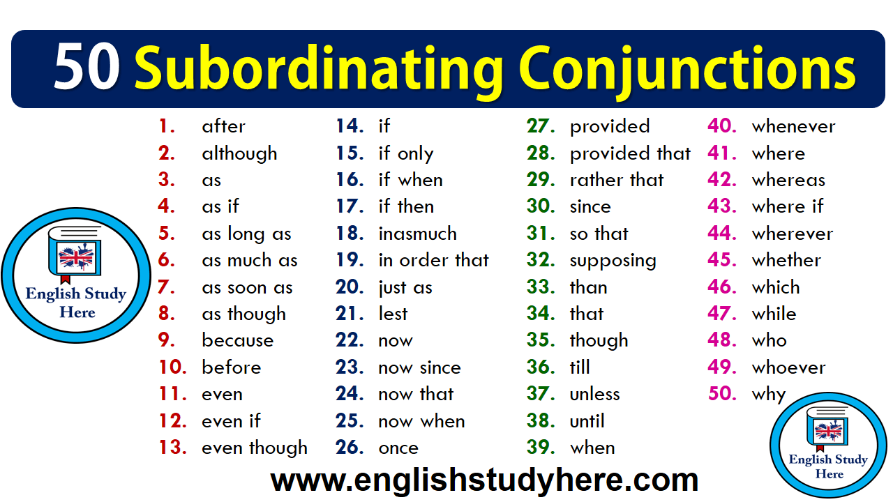 Subordinating Conjunction Worksheet For 6th Grade